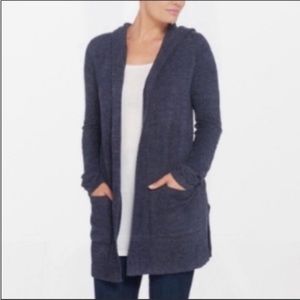Barefoot Dreams Blue Heathered Cardigan Sweater